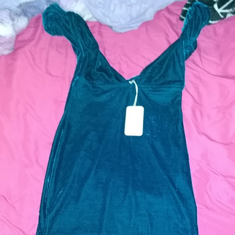 A blue dress